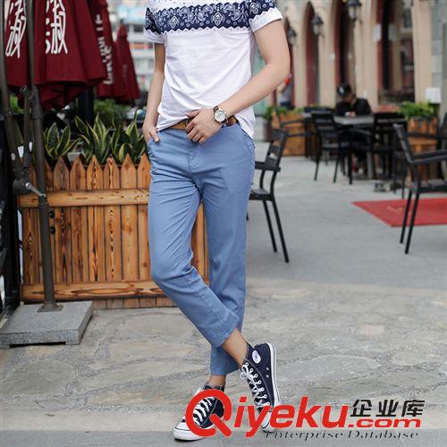 休閑運動褲 2015夏季韓版新品男士休閑褲六色全棉休閑褲九分褲男原始圖片3