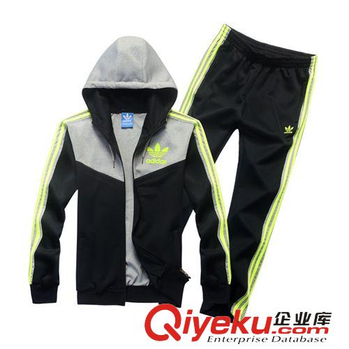 運動套裝 2014運動套裝男款秋新款運動服連帽外套休閑跑步運動套裝-9911原始圖片2