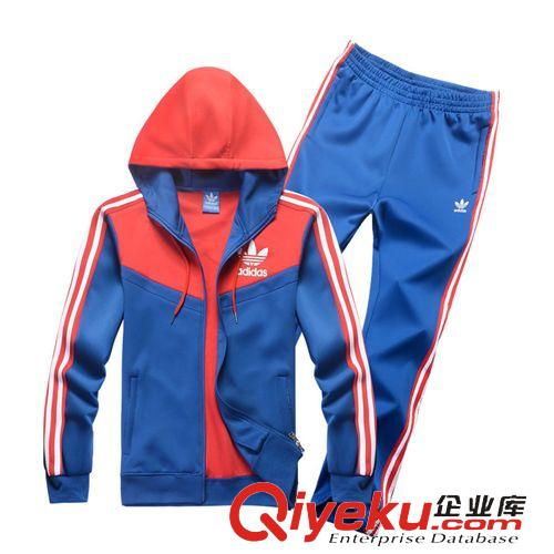 運動套裝 2014運動套裝男款秋新款運動服連帽外套休閑跑步運動套裝-9911原始圖片3