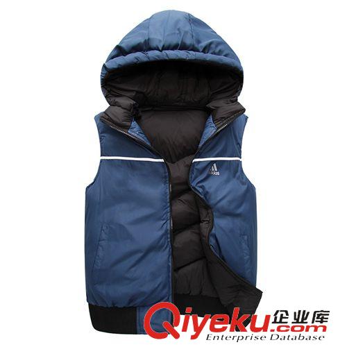 男裝品牌 2015冬季兩面穿馬甲 品牌運(yùn)動男裝  批發(fā)休閑加厚男式馬甲原始圖片3