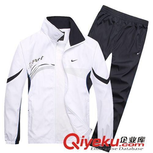 長袖套裝 一件代發春夏新品男士休閑運動套裝立領長袖運動服套裝團體服批發