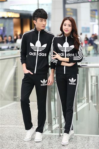 長(zhǎng)袖套裝 一件代發(fā) 春秋新品情侶休閑運(yùn)動(dòng)套裝男女開胸立領(lǐng)運(yùn)動(dòng)服衛(wèi)衣套裝原始圖片2