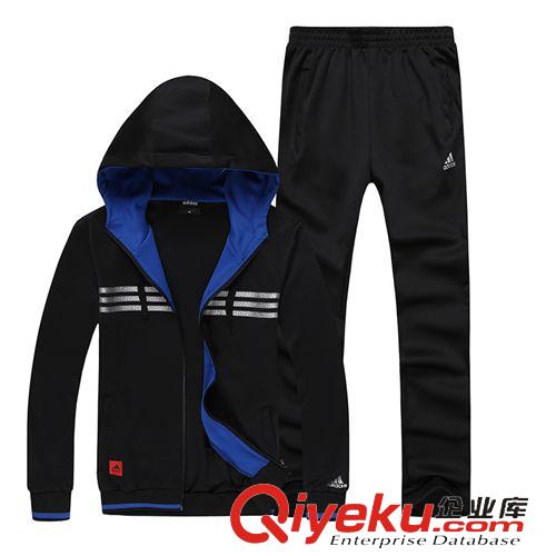 長(zhǎng)袖套裝 一件代發(fā)男士休閑運(yùn)動(dòng)長(zhǎng)袖拼色連帽衛(wèi)衣運(yùn)動(dòng)服套裝批發(fā)原始圖片2