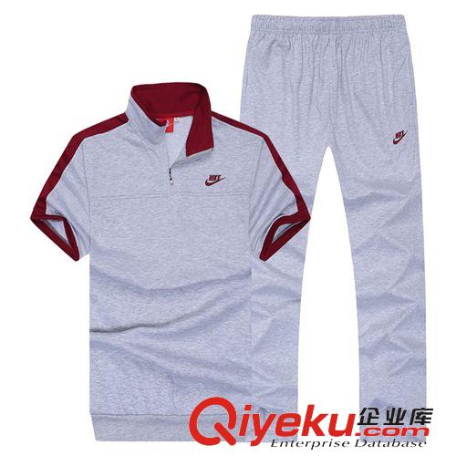 短袖套裝 2015春夏新品男士運(yùn)動(dòng)套裝短袖長褲休閑短開胸立領(lǐng)運(yùn)動(dòng)服套裝男原始圖片3