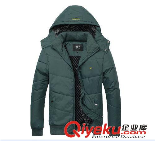 棉衣 批發供應七皮狼男式棉服韓版純色棉衣男棉襖加厚男裝外套潮代發原始圖片2