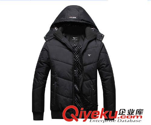 棉衣 批發供應七皮狼男式棉服韓版純色棉衣男棉襖加厚男裝外套潮代發原始圖片3