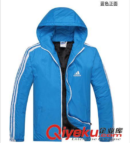 棉衣 一件代發秋冬運動棉衣戶外休閑連帽羽絨棉服加絨保暖男裝外套批發原始圖片2
