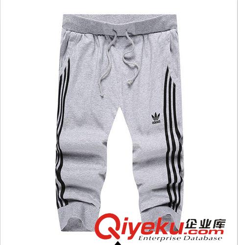 褲子 2015夏季新品品牌男士運(yùn)動褲針織純棉運(yùn)動七分褲男休閑收口短褲子原始圖片2