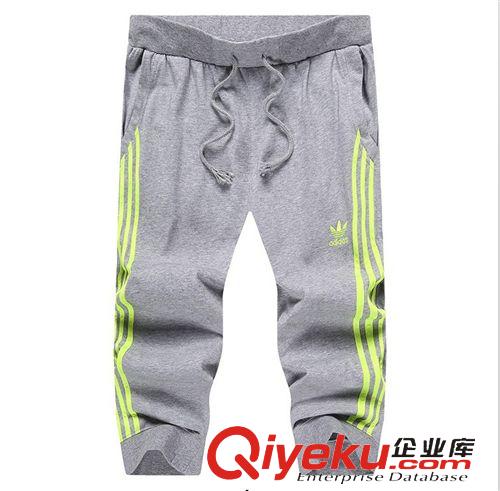 褲子 2015夏季新品品牌男士運(yùn)動褲針織純棉運(yùn)動七分褲男休閑收口短褲子原始圖片3