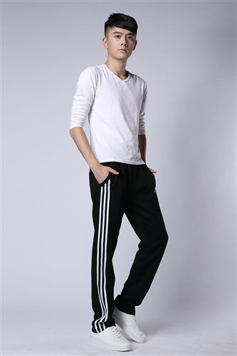 褲子 一件代發(fā) 夏季男士運(yùn)動短褲七分褲純棉透氣休閑男褲子撞色松緊腰