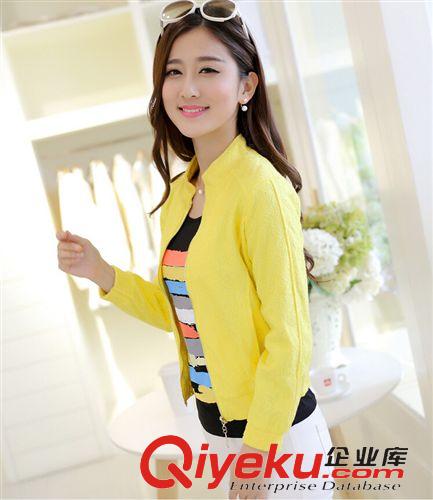 4月新款 一件代發(fā) 2015春季新款休閑短款外套女修身小西裝夾克女裝原始圖片3