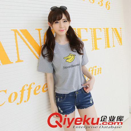 4月新款 2015女裝新品 韓版大碼寬松卡通短袖上衣 純棉少女t恤原始圖片2