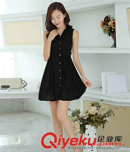 連衣裙系列 新品包郵 夏季女裝韓版V領(lǐng)收腰棉麻顯瘦輕薄透氣亞麻連衣裙原始圖片2