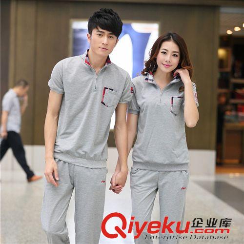 情侶裝 班服  春秋新款運(yùn)動(dòng)情侶套裝 立領(lǐng)男女休閑兩件套情侶裝 班服直批