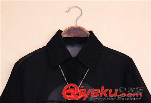 防曬衣 韓版印花中長款雪紡襯衫 輕薄透氣防曬衣原始圖片3