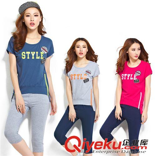 套裝 歐洲站新款夏季女裝寬松大碼顯瘦T恤休閑短袖衛(wèi)衣運(yùn)動(dòng)套裝原始圖片3
