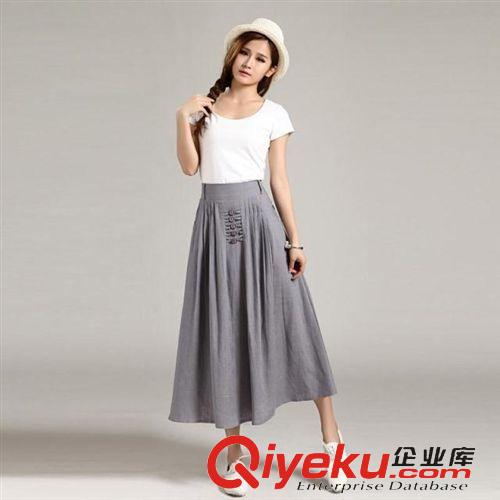 森女棉麻系 2015夏裝新品歐美加肥加大寬松顯瘦棉麻透氣大碼女裝胖mm連衣裙