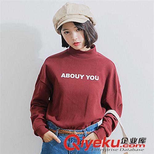 衛衣  2014圓領毛呢格子小外套韓版潮秋冬新款狐貍繡貼呢子女裝上衣