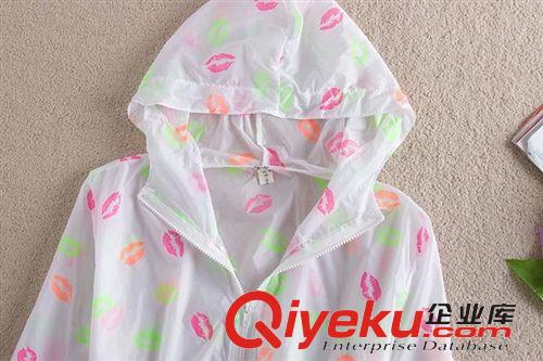 空調衫 防曬衫 2014夏季新款超薄長袖嘴唇圖案防曬透氣薄外套原始圖片2