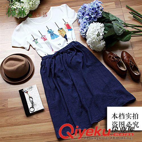 2015新款棉麻產(chǎn)品 夏裝新款森女上衣 棉麻韓版寬松顯瘦春裝短袖T恤女