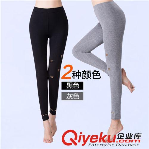 2015新款褲子/打底褲 春款打底褲外穿春秋薄款彈力女顯瘦純色一體褲實拍原始圖片3