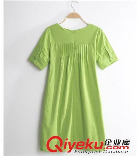 爆款熱賣 2015夏季寬松韓版娃娃衫 文藝棉麻連衣裙女 亞麻大碼連衣裙