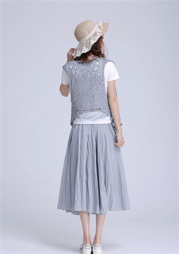 小清新棉麻系列 2015年夏季新款波西米亞風(fēng)三件套休閑甜美淑女棉麻氣質(zhì)連衣裙長裙原始圖片3