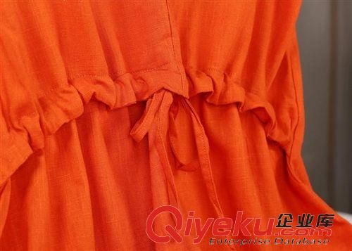 小清新棉麻系列 2015 棉麻女裝夏季新款 韓版大碼寬松亞麻連衣裙棉麻裙子一件代發(fā)