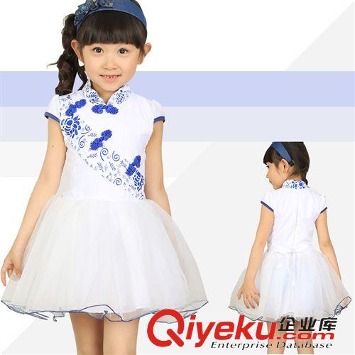 夏裝專區(qū) 2015夏季童裝韓版歐根紗花朵女童裙新款中大童背心舞蹈裙廠家批發(fā)