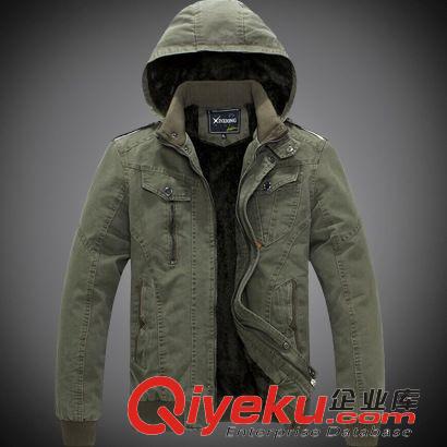 新款棉衣 2014新款冬裝加厚棉衣棉服男士保暖棉襖可脫卸立領(lǐng)連帽男裝外套潮原始圖片2