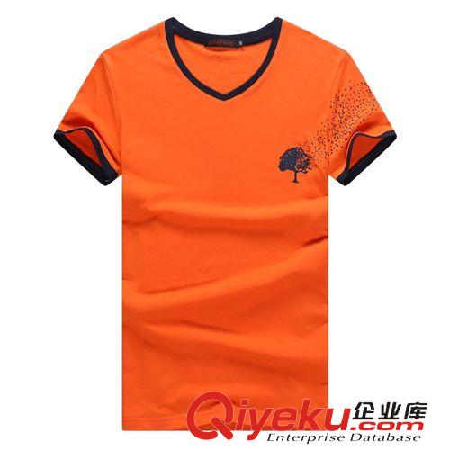 時(shí)尚T恤 2015夏季新款男士短袖T恤純色休閑男T恤 夏男V領(lǐng)純棉短袖T恤潮男原始圖片3