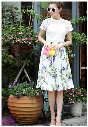 2015.6月{dy}周新品 廠家促銷歐美dp蕾絲無袖上衣帶吊帶印花大擺半身裙三件套裝原始圖片3