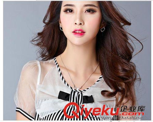 連衣裙 廠家促銷2015夏季新款歐美漫畫設計圓領T恤修身連衣裙條紋袖口