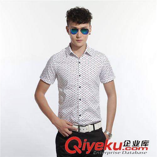 爆款推薦 2015夏季新品 男短袖提花襯衫 男式純棉襯衣 男裝休閑襯衣批發