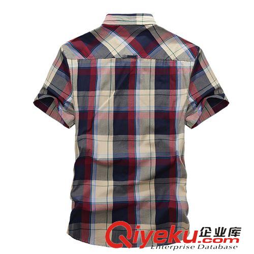男短袖襯衫 2015夏季新品 男純棉格仔襯衫 男式短袖襯衣 男短袖大碼襯衣批發