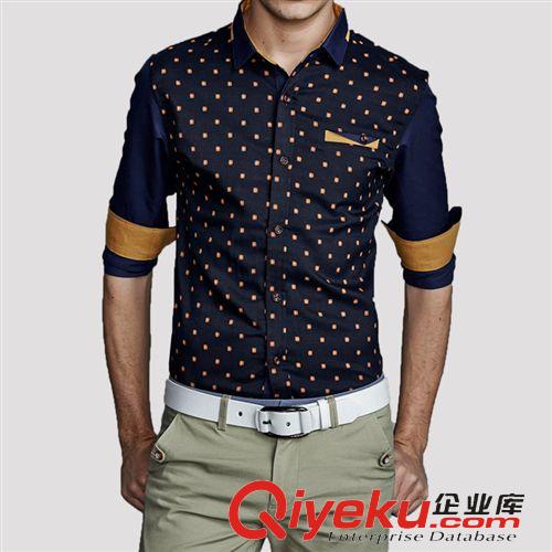 男長(zhǎng)袖襯衫 2015新款裝商務(wù)休閑碎花襯衣 純棉襯衫男 長(zhǎng)袖男裝 廠家直銷原始圖片3