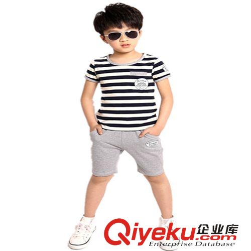 童套裝 韓版夏季2015兒童套裝休閑純棉兒童短袖男女童套裝校服兩件套原始圖片3
