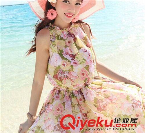波西米亞風 2015夏季新款碎花中長款波希米亞風連衣長裙原始圖片3