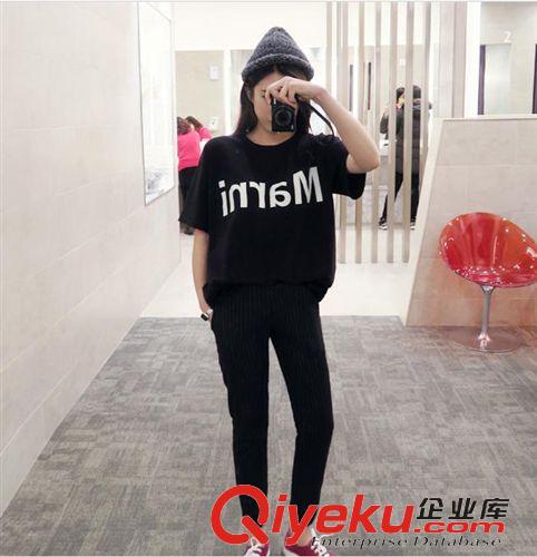 情侶專區(qū) 2015春夏新款韓版百搭時尚字母短袖女