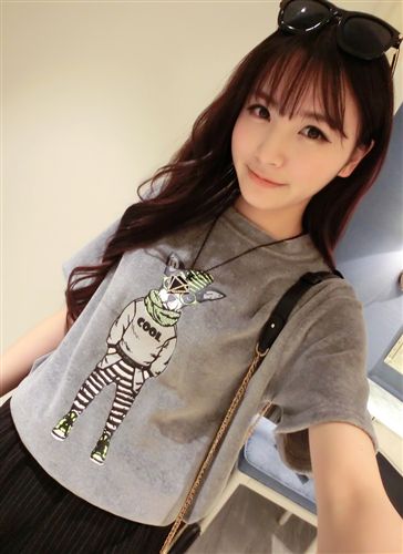 閨蜜裝 2015夏季新款百搭卡通狗狗短袖T恤女