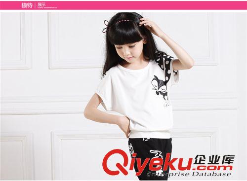 童套裝 2015新款童裝女童夏裝套裝女大童春夏兒童休閑兩件套夏季短袖短褲