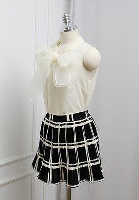 雪紡衫、蕾絲衫 2015春夏裝歐美新款蝴蝶結(jié)無袖雪紡衫上衣潮款原始圖片3