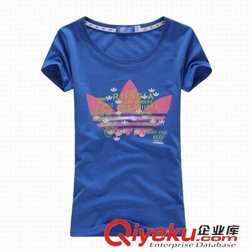 運(yùn)動(dòng)T恤、POLO衫 2015夏季新品運(yùn)動(dòng)短袖T恤女純棉圓領(lǐng)印花短袖修身t恤廠家直銷原始圖片3