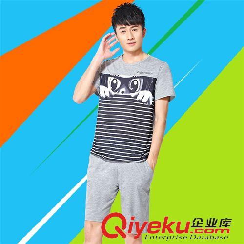 2015新款上新 2015情侶裝夏季韓版新款短袖T恤男女套裝夏裝潮休閑運動套裝班服原始圖片3