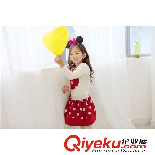 2015---春款套裝---[專區(qū)] 2015春秋款 韓版童裝 女童純棉圓點裙套裝 米妮公主套裙 廠家批發(fā)原始圖片3