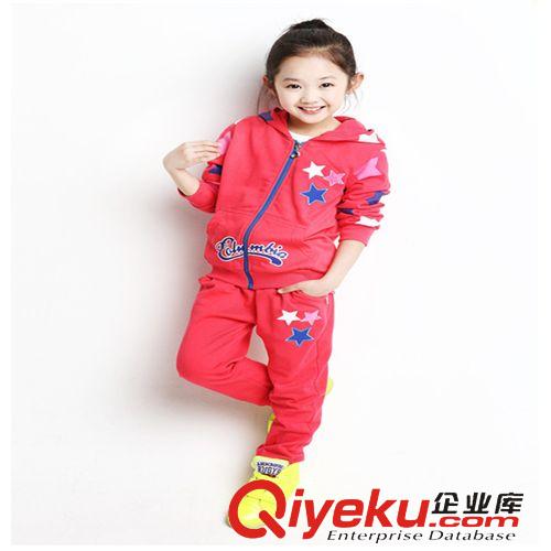 2015---春款套裝---[專區(qū)] 2015春款童裝 韓版女童純棉星星套裝 中大童運動童套裝 廠家直銷原始圖片2
