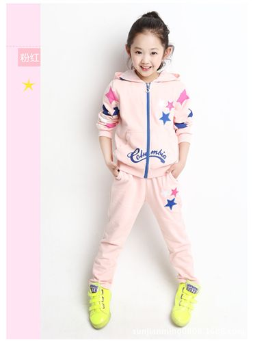 2015---春款套裝---[專區(qū)] 2015春款童裝 韓版女童純棉星星套裝 中大童運動童套裝 廠家直銷原始圖片3