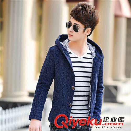 2015新款棉服夾克風(fēng)衣衛(wèi)衣外套系列 2015新款青少年男士雙面呢加厚時尚休閑保暖連帽外套潮流原始圖片2