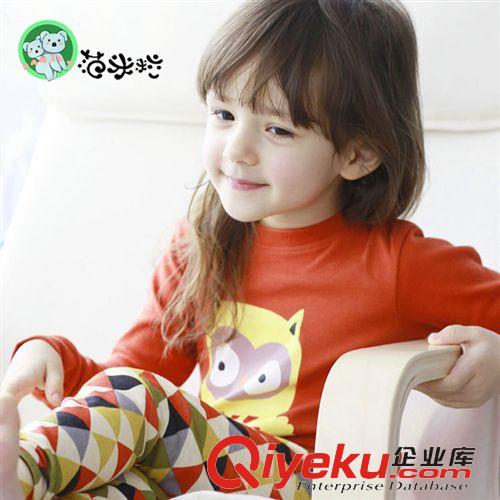 5月29號(hào)伙拼 2015春季新品 貓頭鷹繽紛三家系列純棉家居服 中小童品牌童套裝原始圖片2