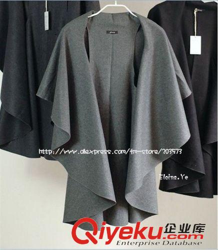 Ebay速賣通爆款 2014新款歐美風(fēng)毛呢斗篷馬甲原始圖片2